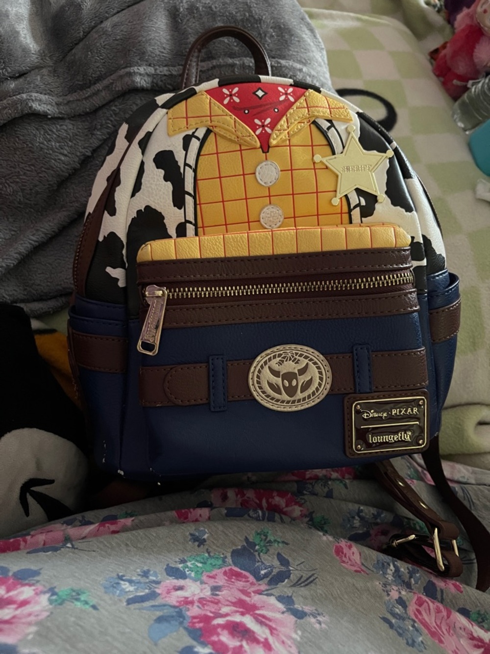 Loungefly Woody Cowboy Mini Backpack - Yellow, Red, Brown, Navy, Black, White